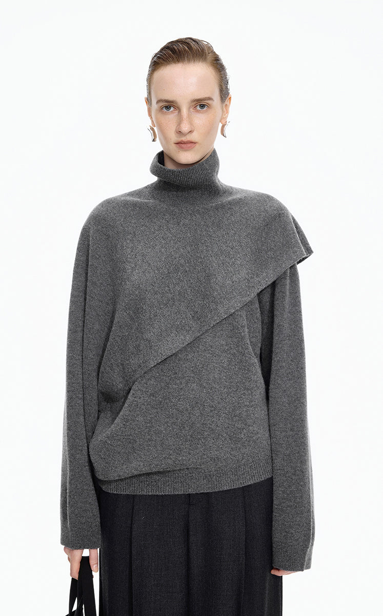 Sweater / JNBY Turtleneck Wool Cashmere Pullover Grey
