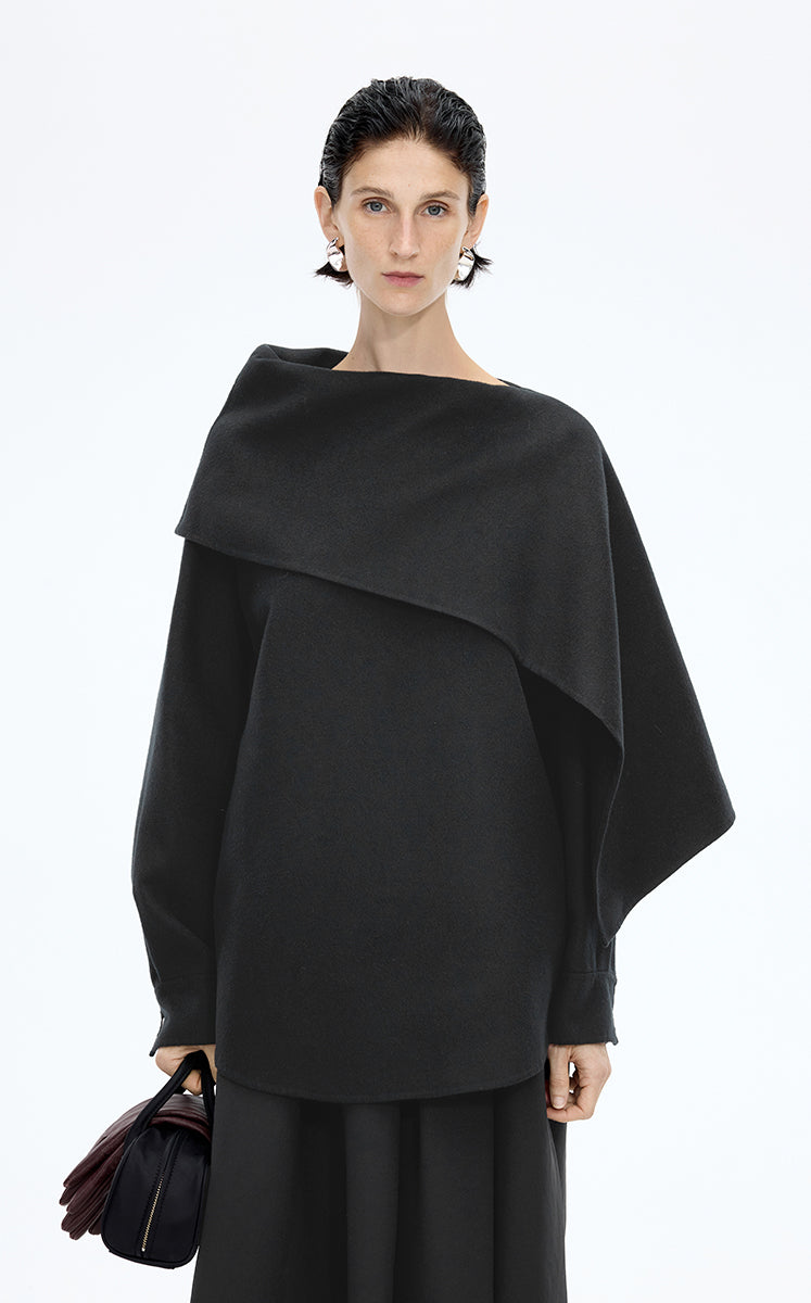 Coat / JNBY Relaxed Wool Silk Blend Jacket
