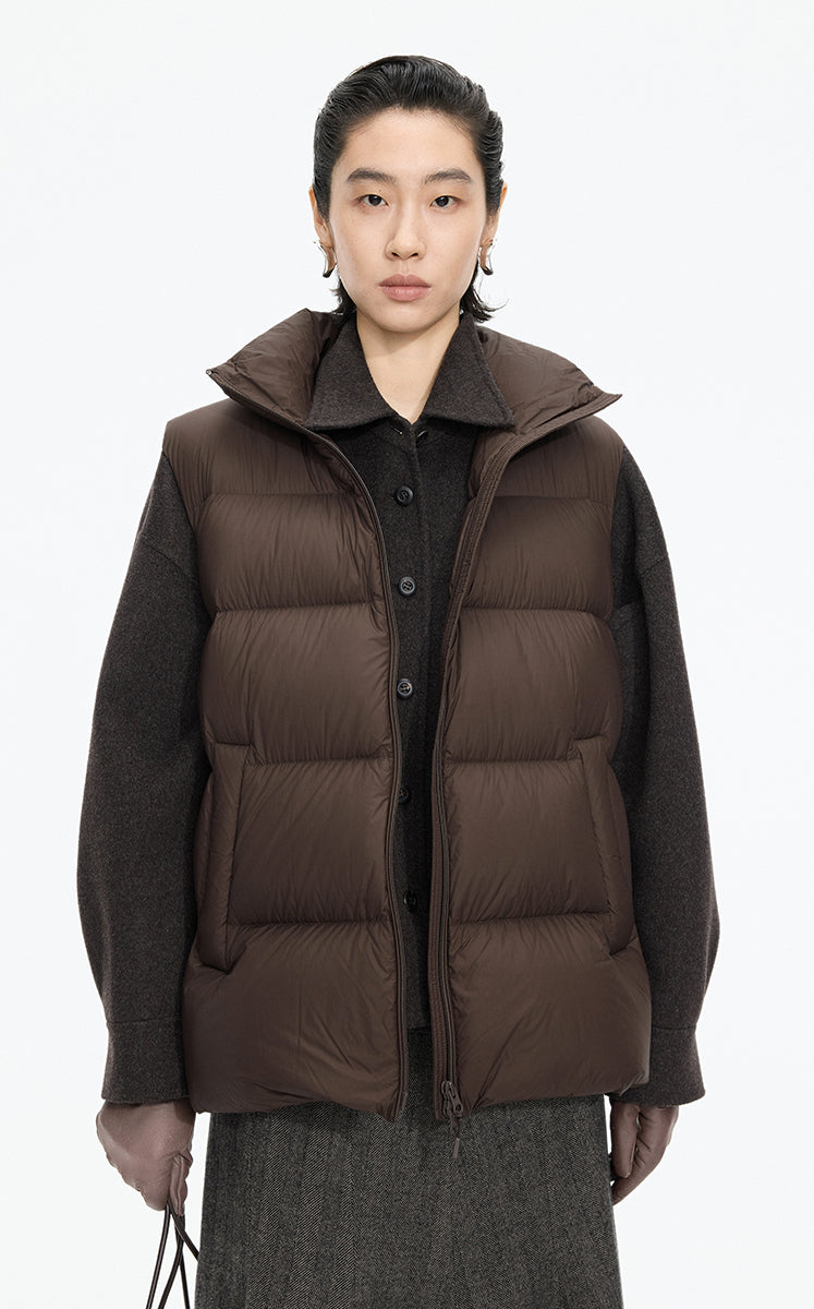 Down Vest / JNBY A-Line Oversize Down Vest Dark Brown