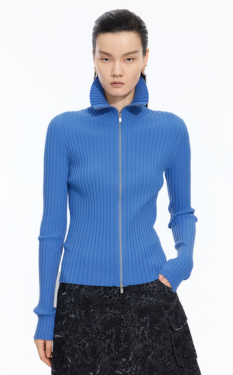 Sweater / JNBY Fitted Wool Blend Cropped Cardigan