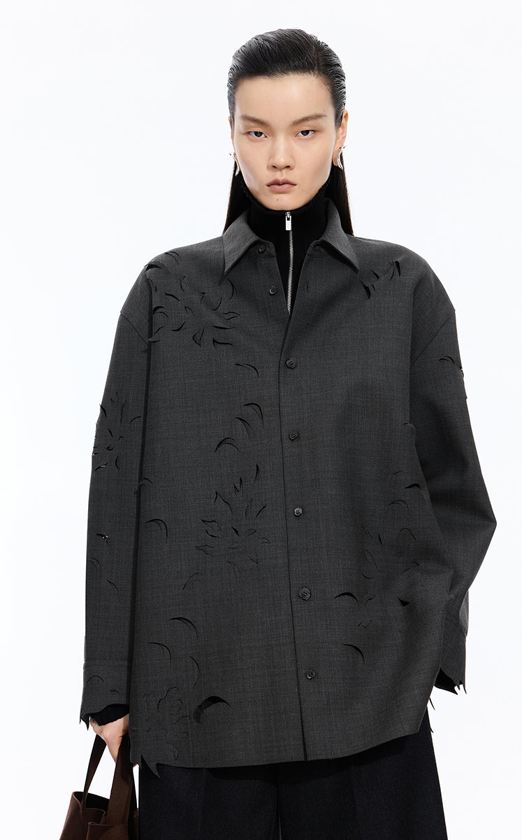 Jacket / JNBY Relaxed Wool Blend Cutout Jacket