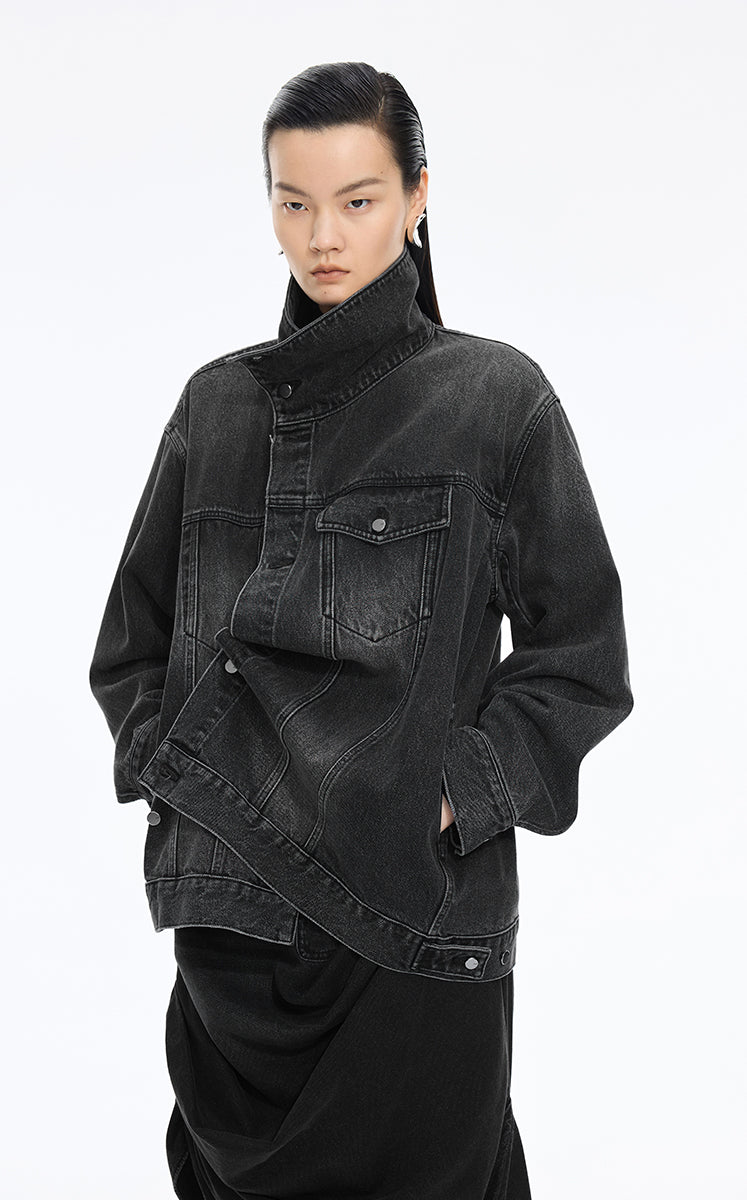 Jacket / JNBY Oversized Asymmetric Cut Denim Jacket