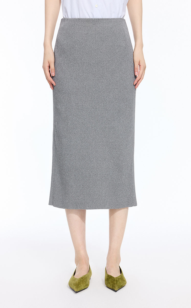 Skirt / JNBY Mid-Length Stretch Waist Skirt grey