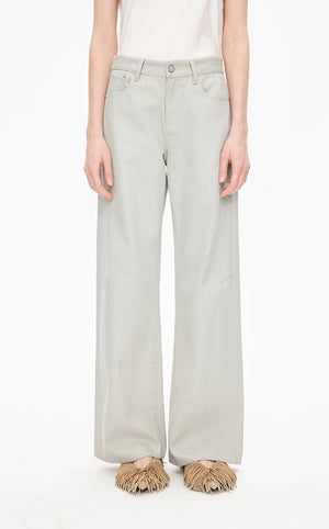 Pants / JNBY Coated Straight-Leg Extra-Long Jeans white