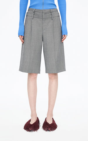 Pants / JNBY Straight-Leg Wool Blend Bermuda pants Grey
