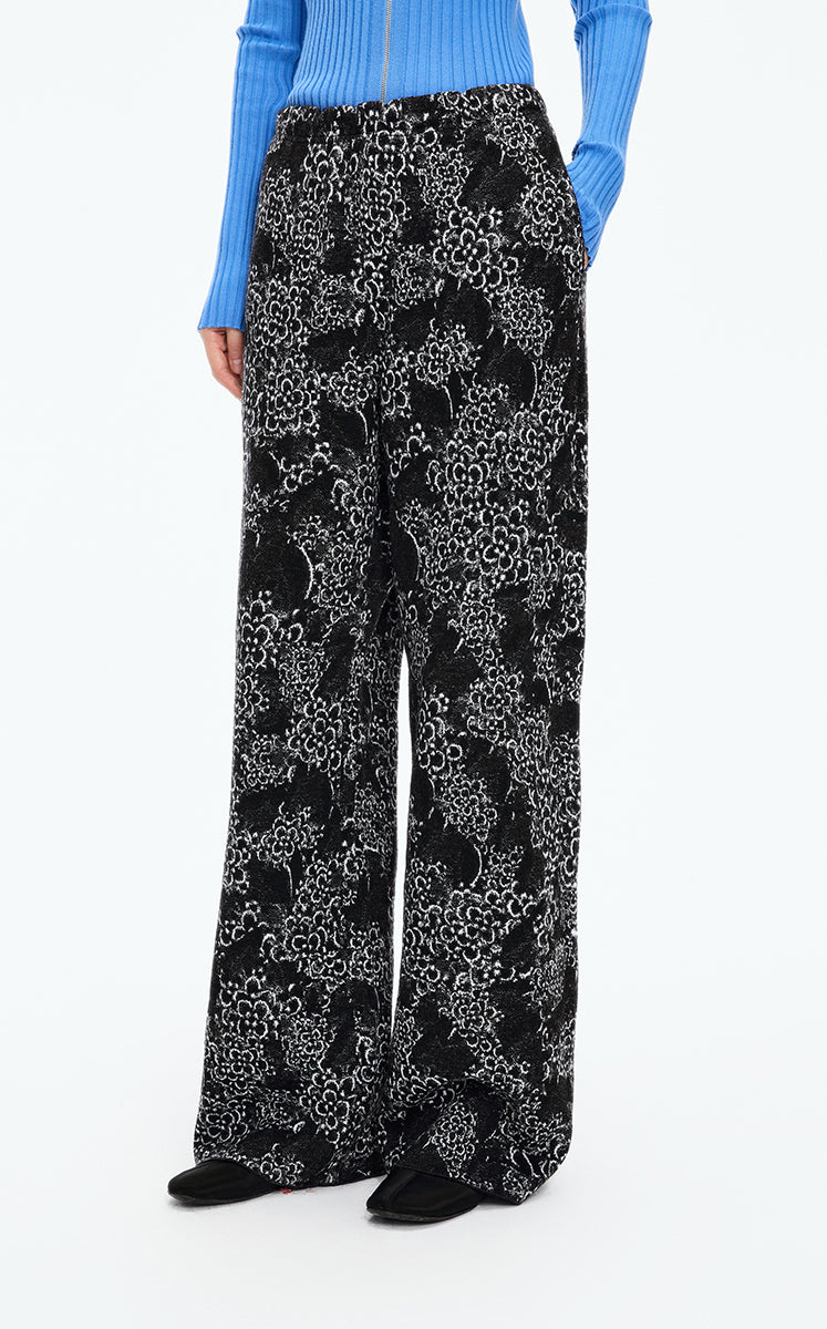 Pants / JNBY Shadow Art Straight Wool Blend Pants Black