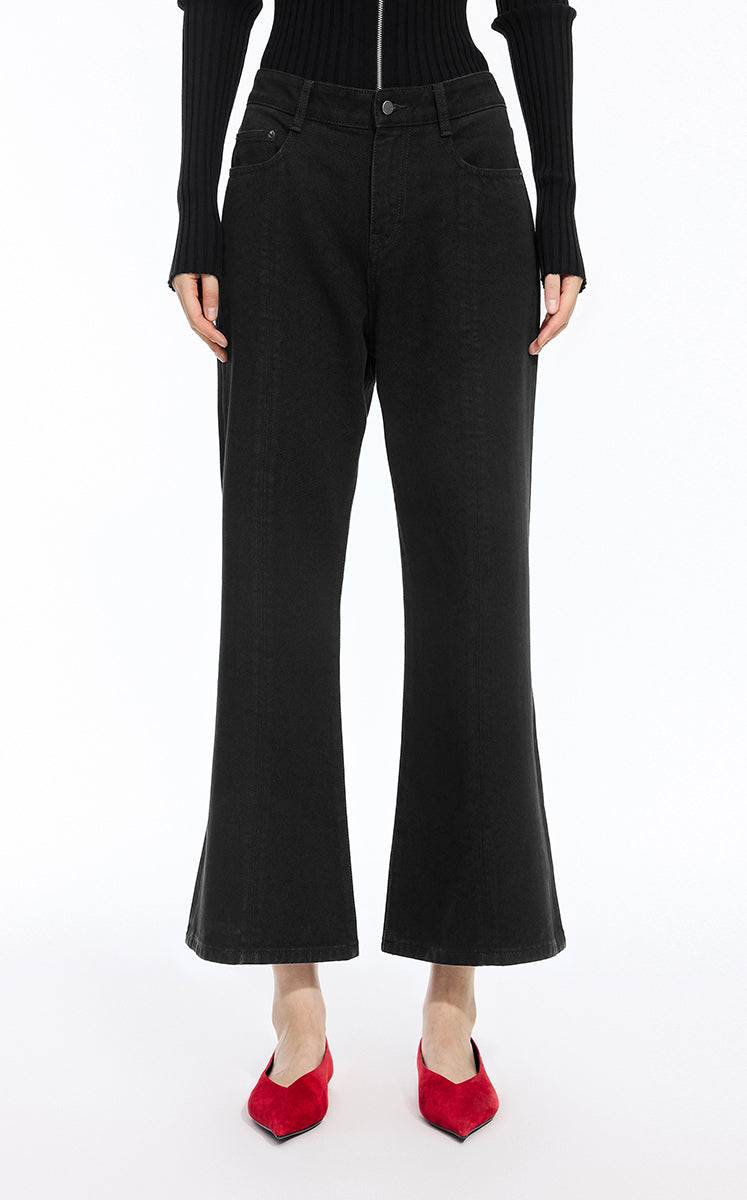 Pants / JNBY Wide-Leg Cropped Jeans Black