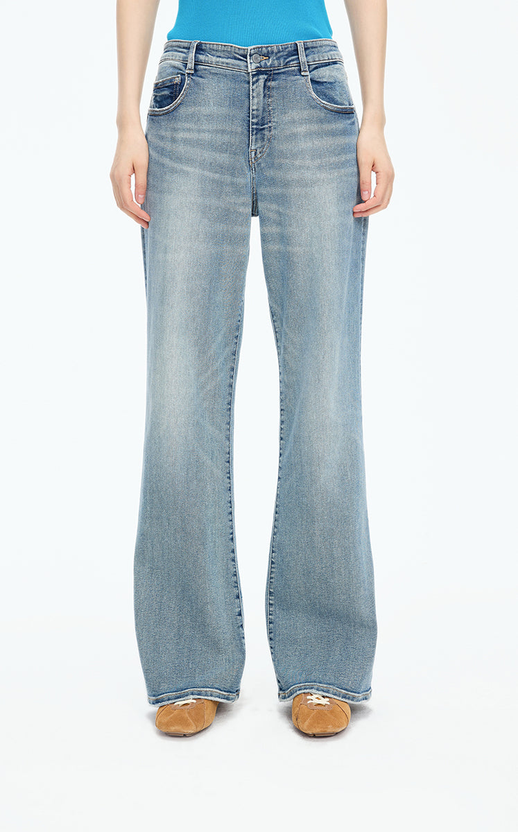 Pants / JNBY Flared Cuffed Extra-Long Jeans Blue