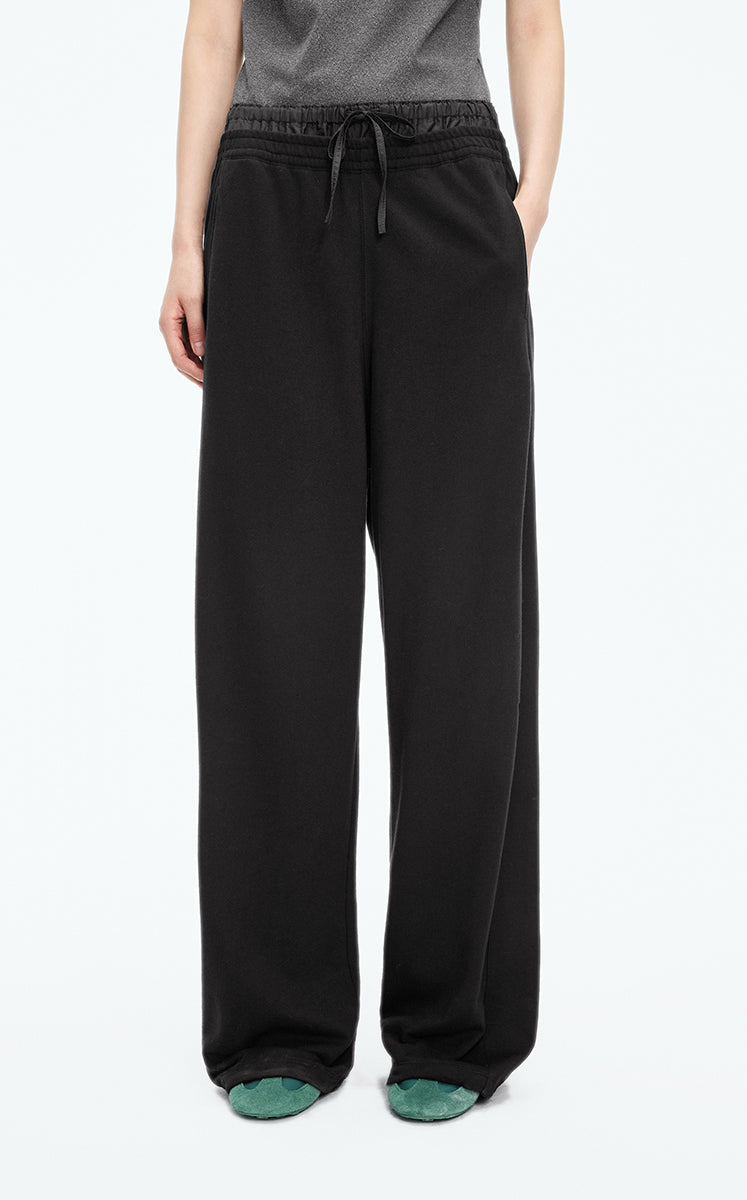 Pants / JNBY Topstitched Banana Cut Cotton Pants Black