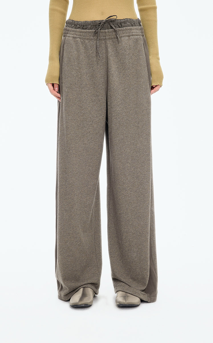 Pants / JNBY Topstitched Banana Cut Cotton Pants Gery Brown