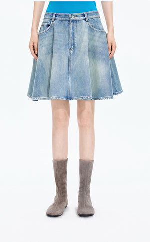 Skirt / JNBY A-Line Short Denim Skirt Blue
