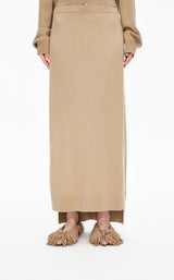 Skirt / JNBY H-Line Wool-Cashmere Long Skirt