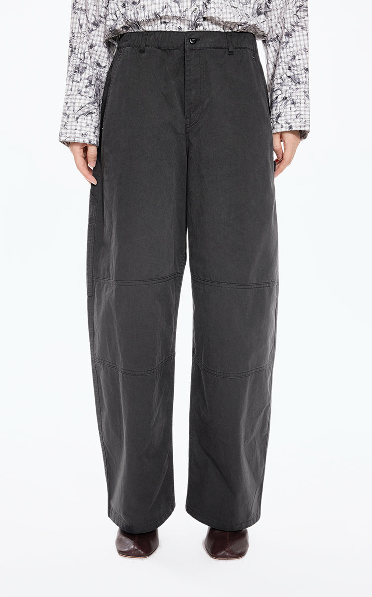 Pants / JNBY Cotton Twill Straight-Leg Trousers Black