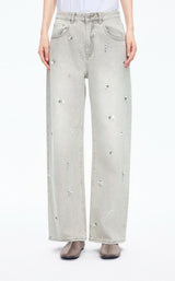 Pants / JNBY Beaded Straight-Leg Denim