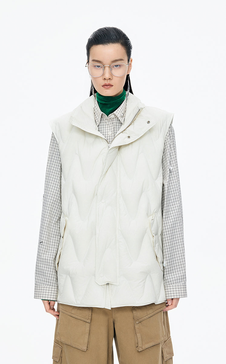Down Vest / JNBY Oversized Wavy Quilted Down Vest