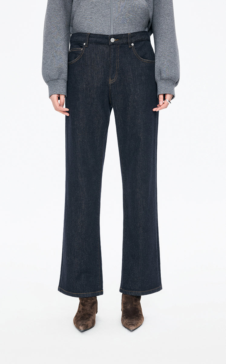 Pants / JNBY Italian Fabric Slim Cigarette Jeans Dark Blue