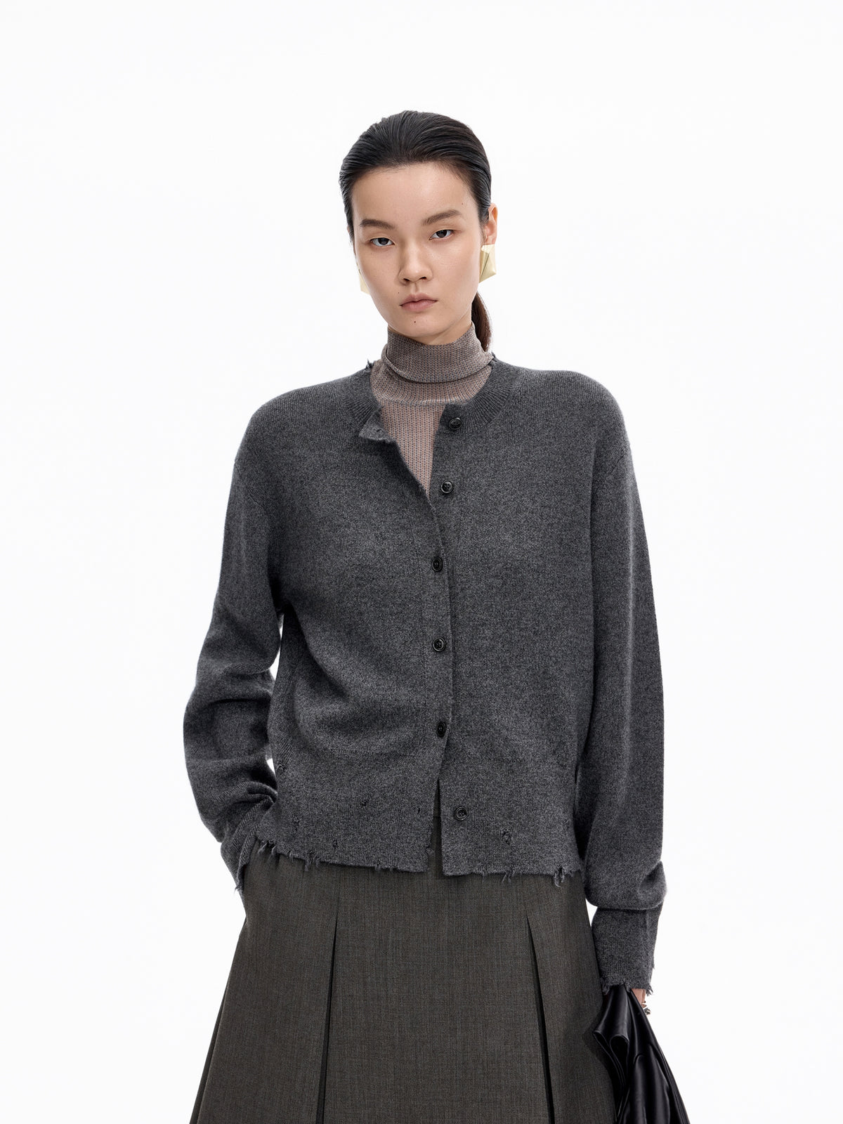 Cardigan / JNBY Wool Cashmere Blend Cropped Knit