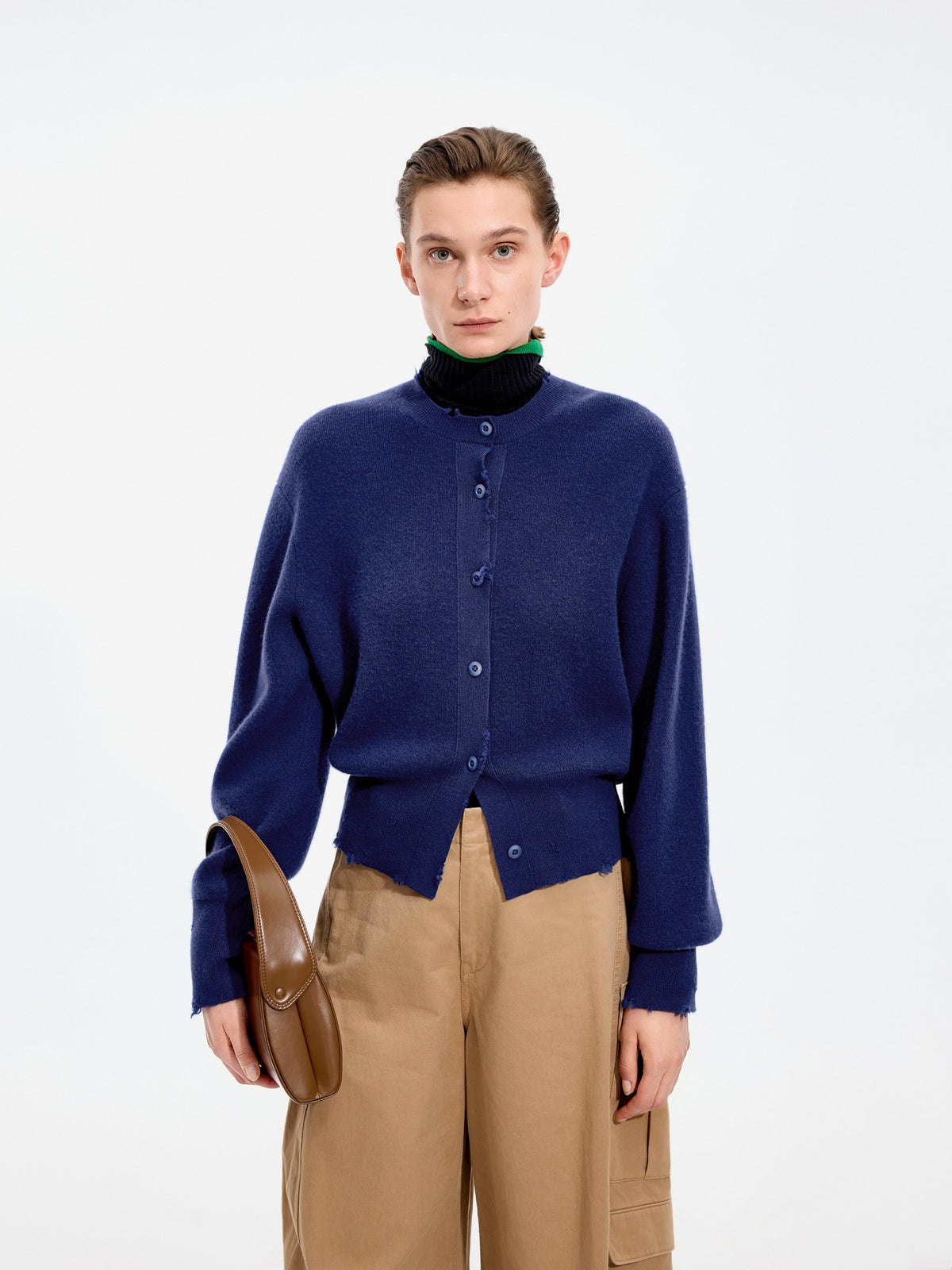 Cardigan / JNBY Wool Cashmere Blend Cropped Knit