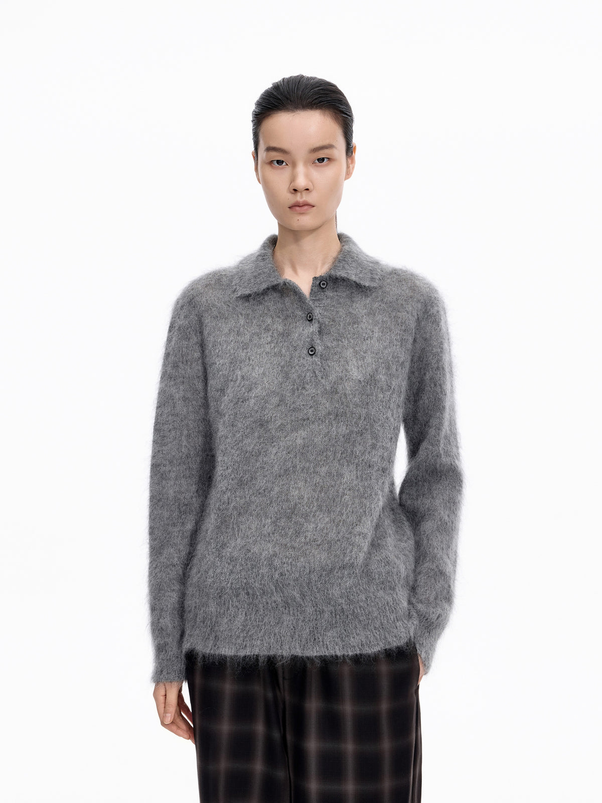 Sweater / JNBY Mohair Wool Blend Collared Pullover