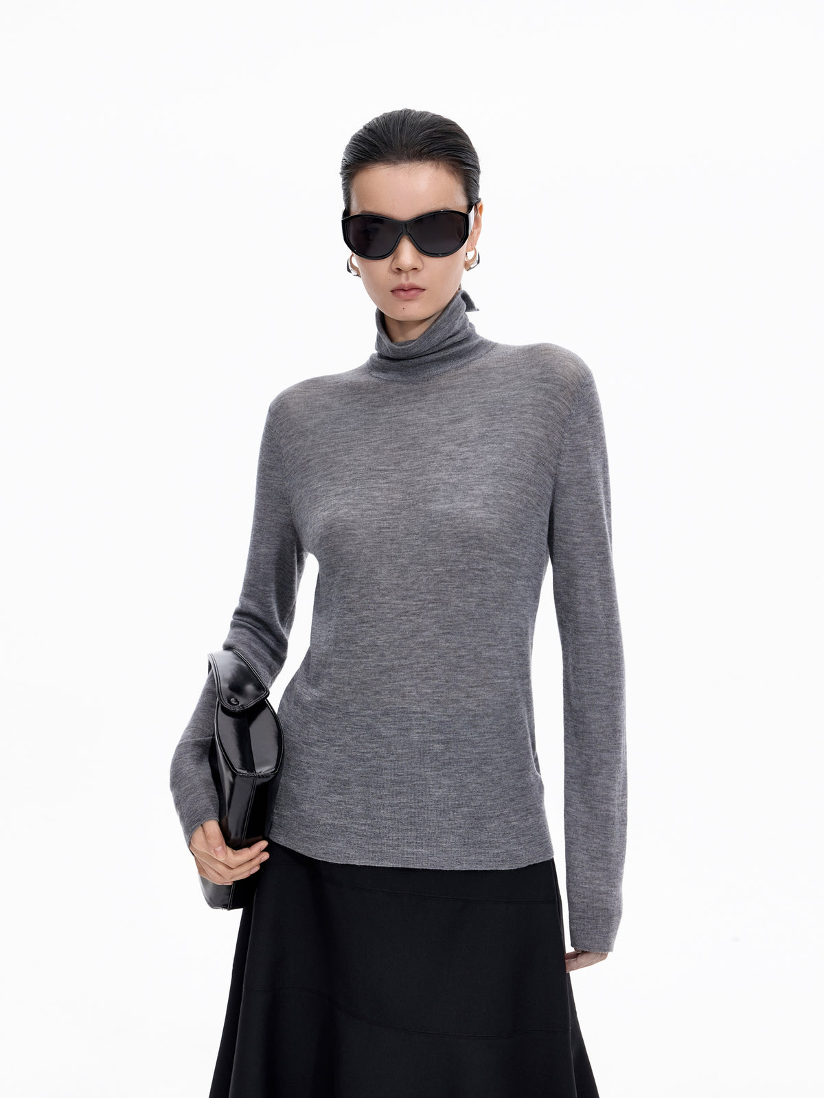 Sweater / JNBY Merino Wool Ribbed Turtleneck