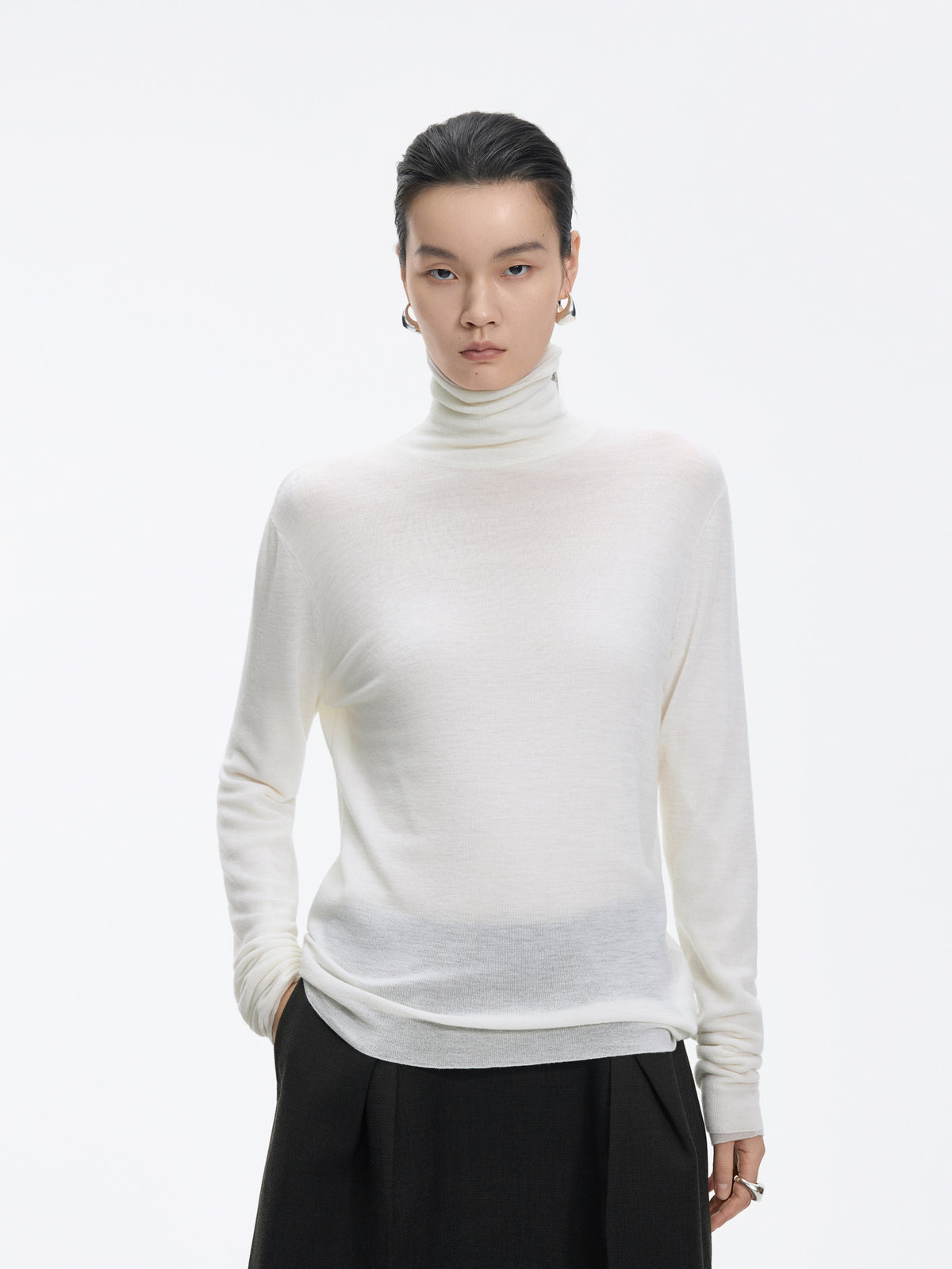 Sweater / JNBY Merino Wool Ribbed Turtleneck
