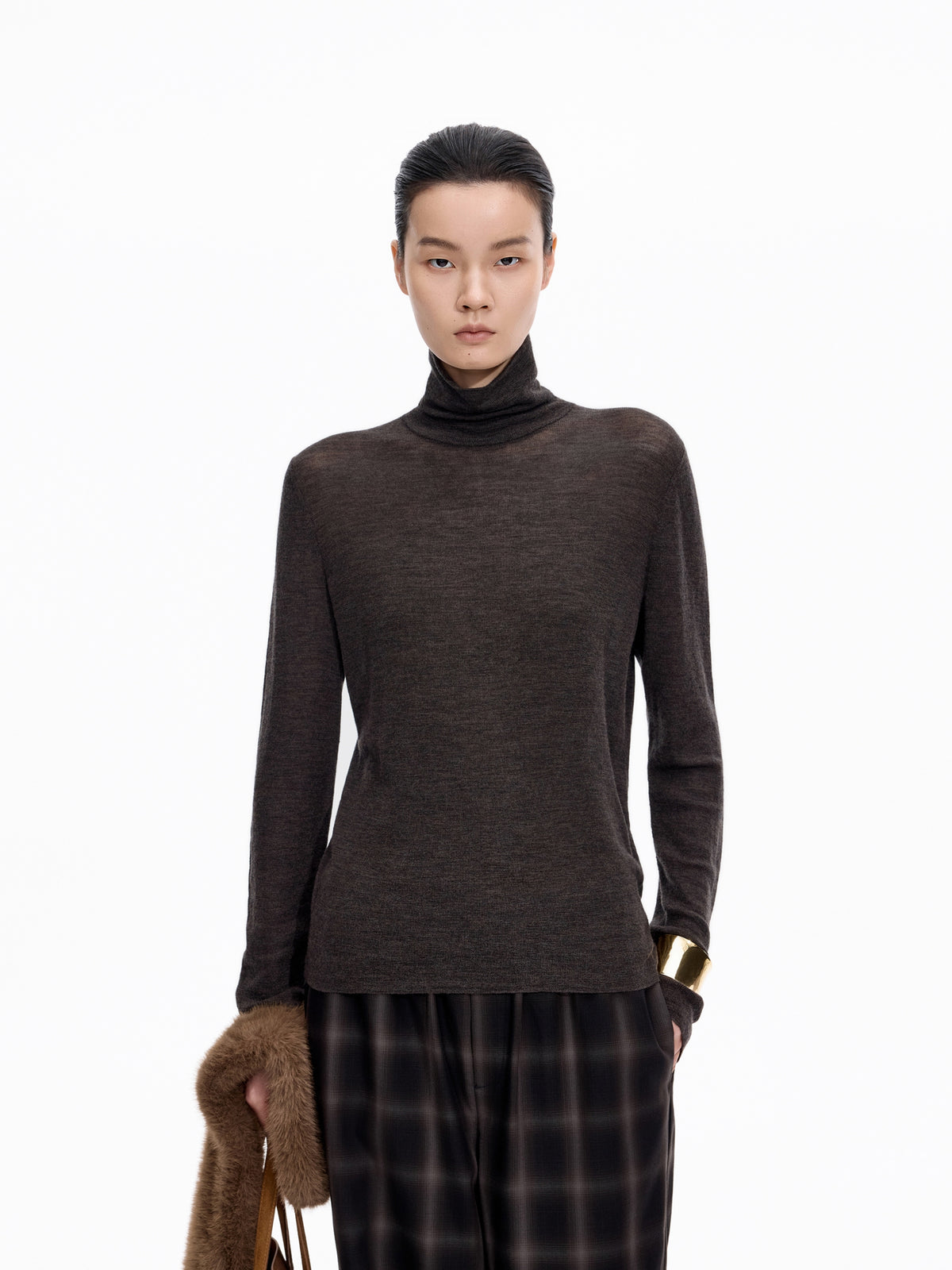 Sweater / JNBY Merino Wool Ribbed Turtleneck