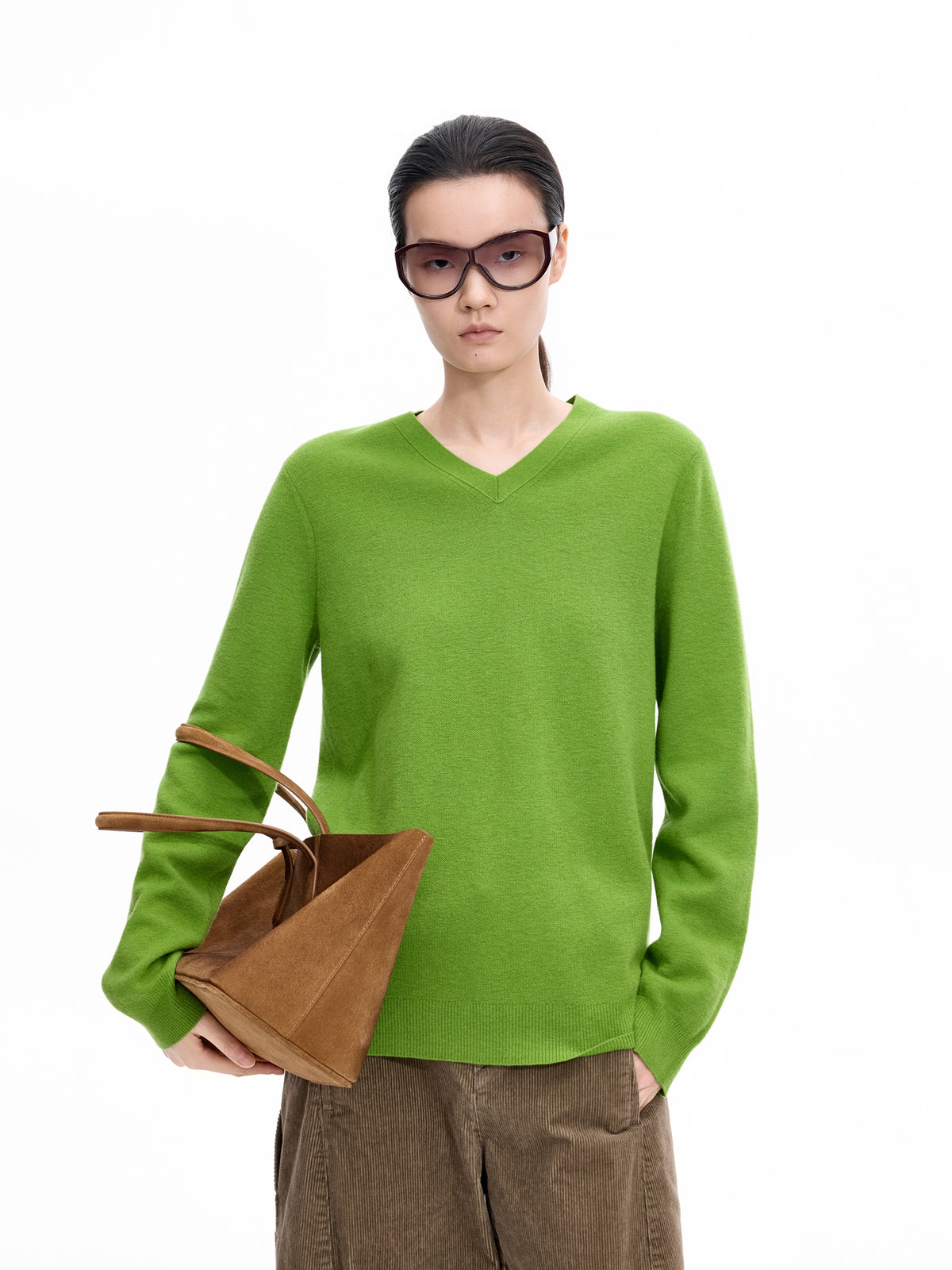 Sweater / JNBY Wool Jacquard V-Neck Pullover