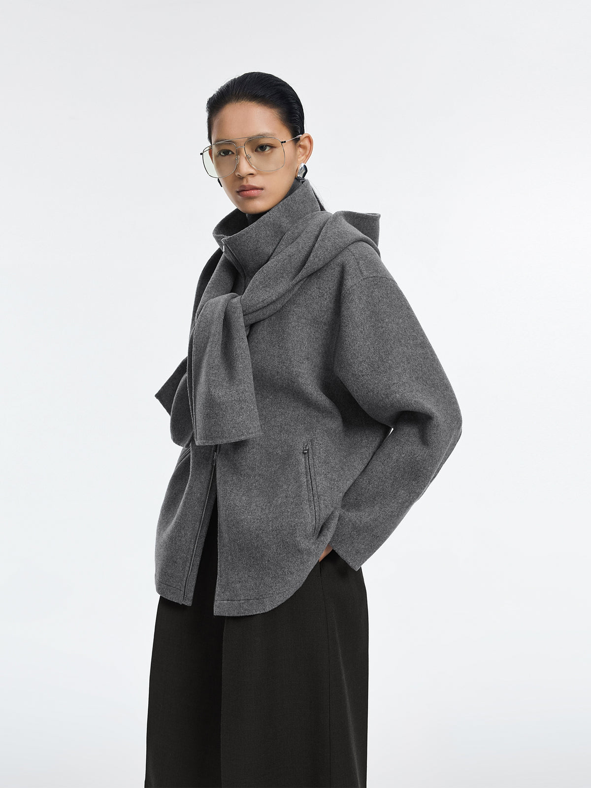 Jacket / JNBY Oversized Wool Blend Double-Face Coat