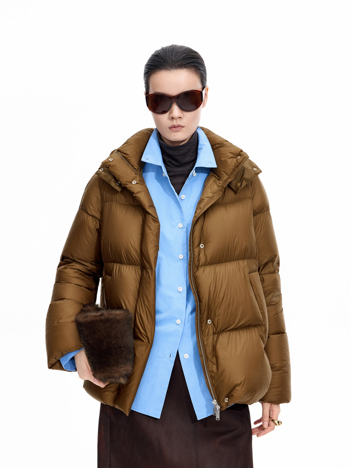 Down Jacket / JNBY 95% White Goose Down Short Puffer