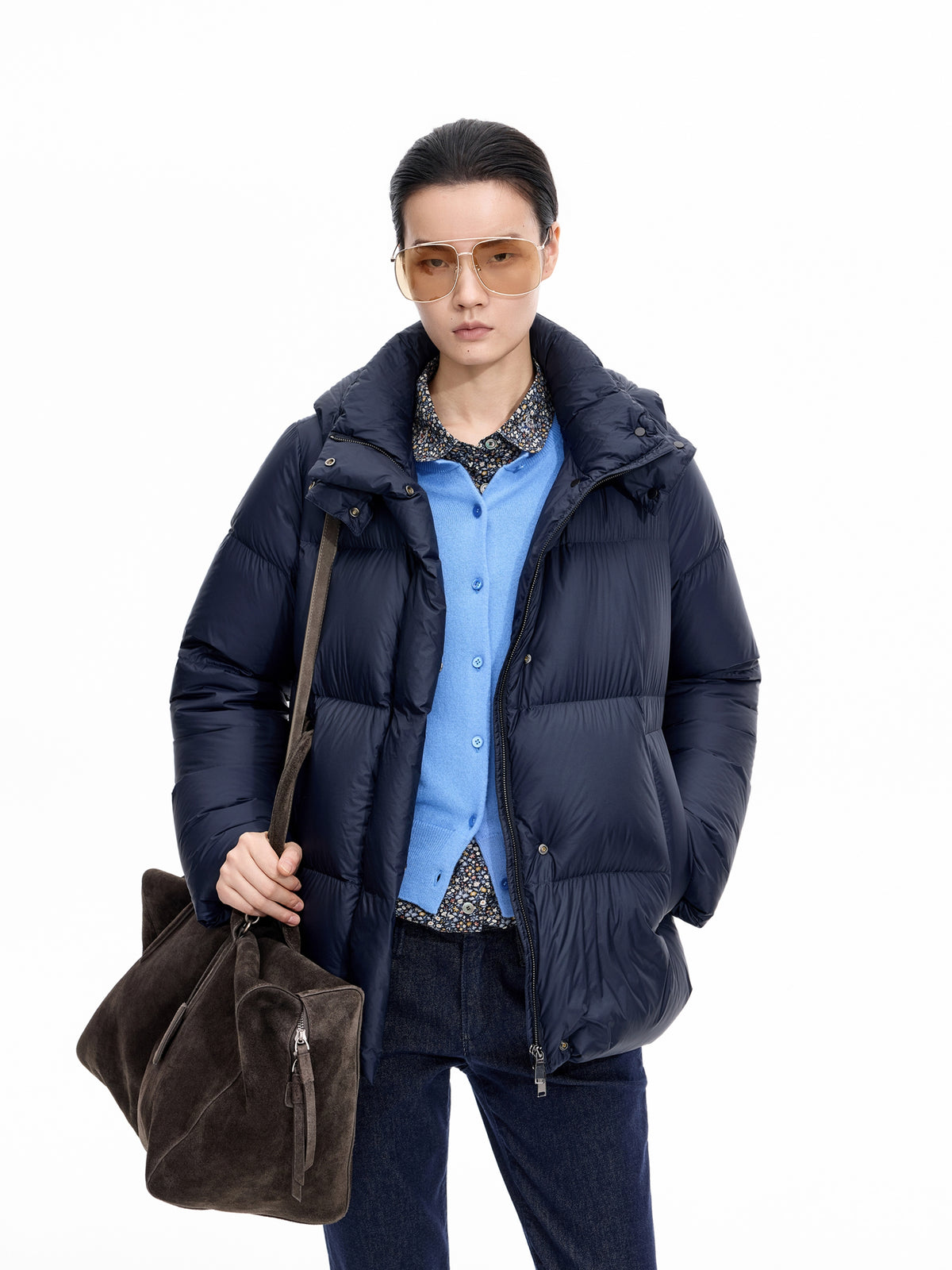 Down Jacket / JNBY 95% White Goose Down Short Puffer