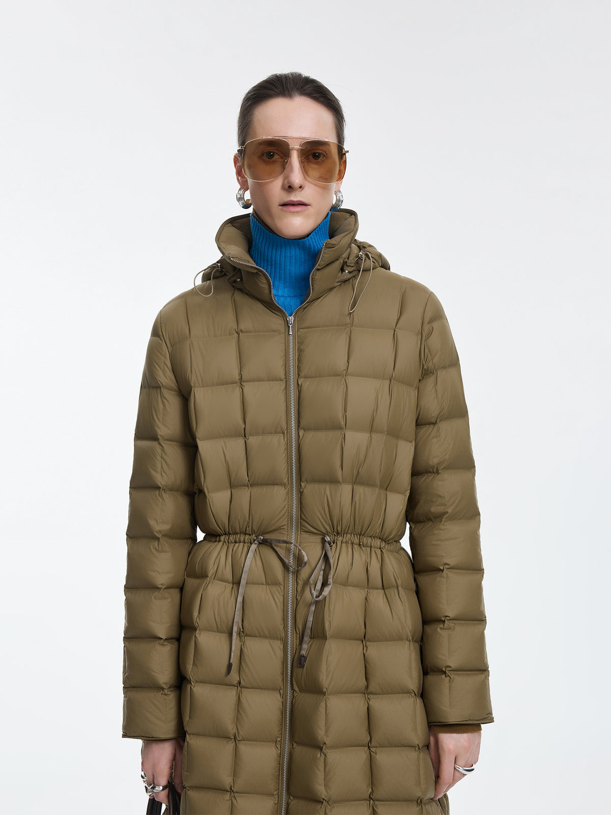 Coat / JNBY A-Line Long Down Coat with Detachable Hood
