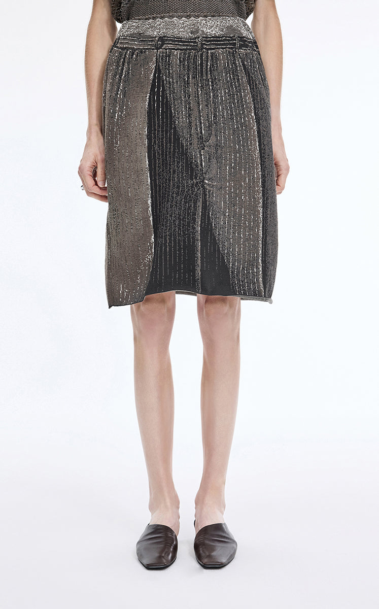 Skirt / JNBY Mid-Length Stretch Waist Skirt Dark Brown