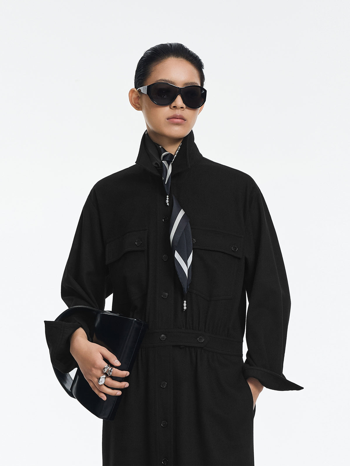 Dress / JNBY Wool Cashmere T-Silhouette Long Dress