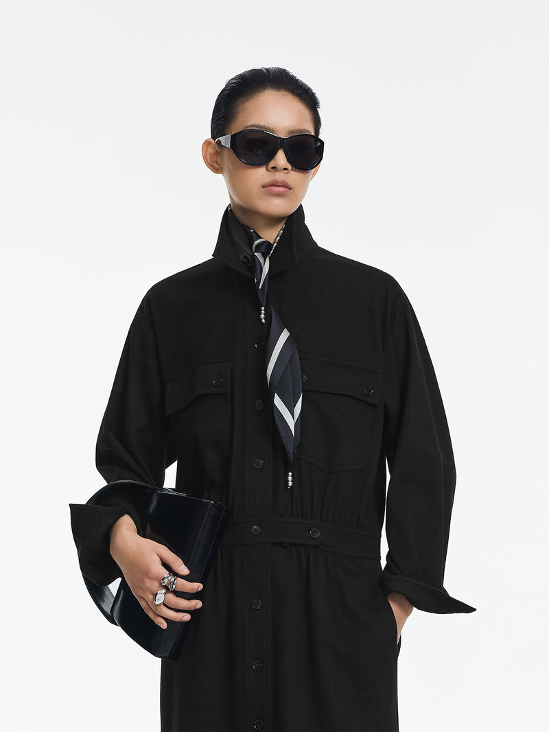 Dress / JNBY Wool Cashmere T-Silhouette Long Dress