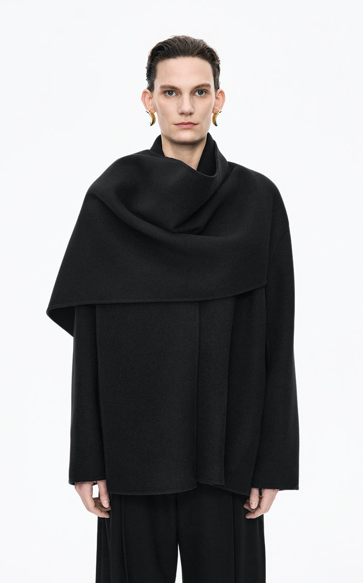 Coat / JNBY Oversize Wool Blend Coat Black