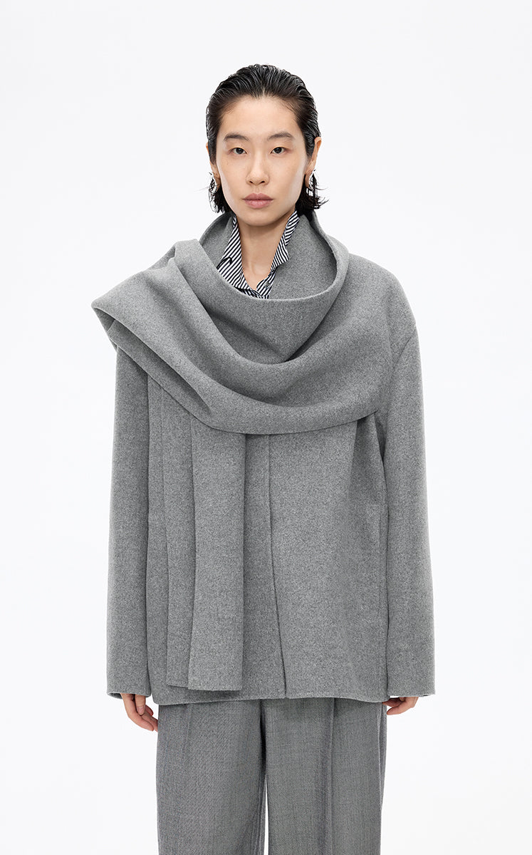 Coat / JNBY Oversize Wool Blend Coat Grey
