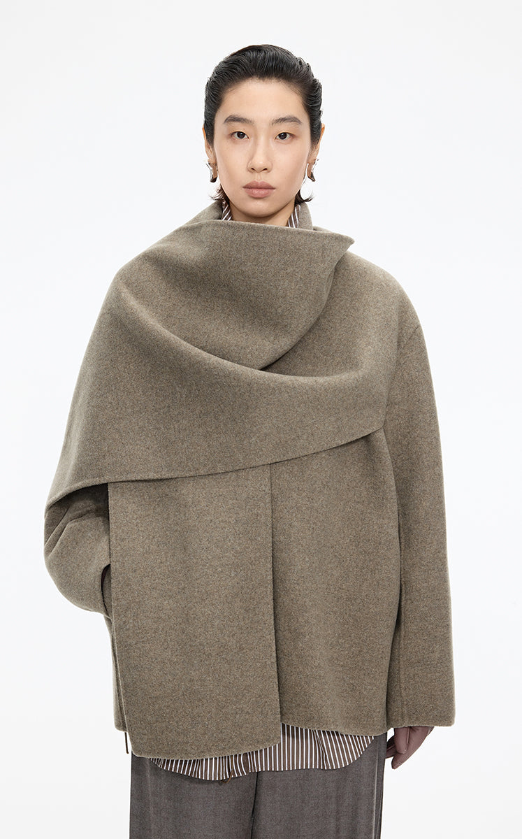 Coat / JNBY Oversize Wool Blend Coat Kahaki