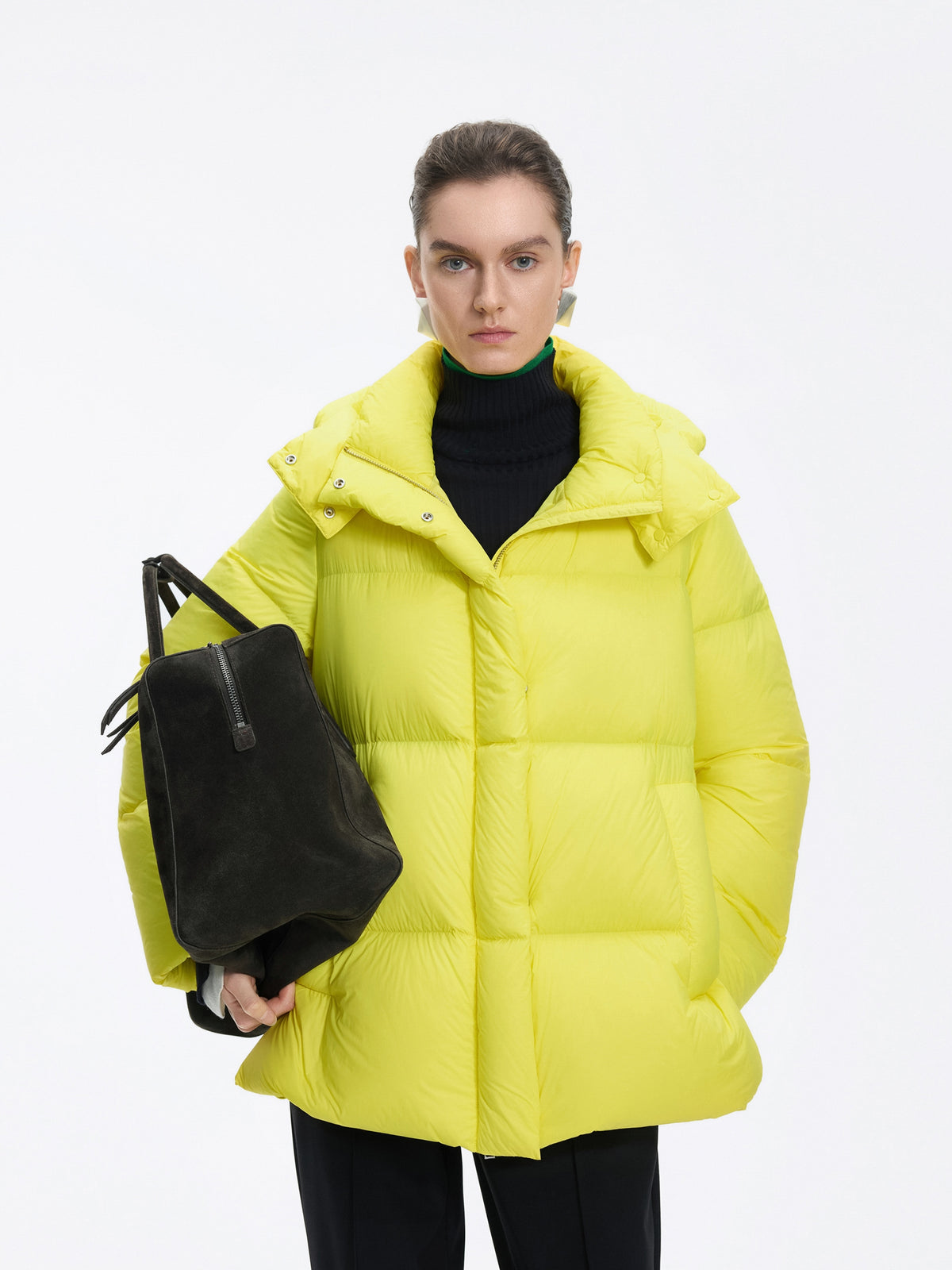 Coat / JNBY A-Line Down Puffer Jacket with Detachable Hood