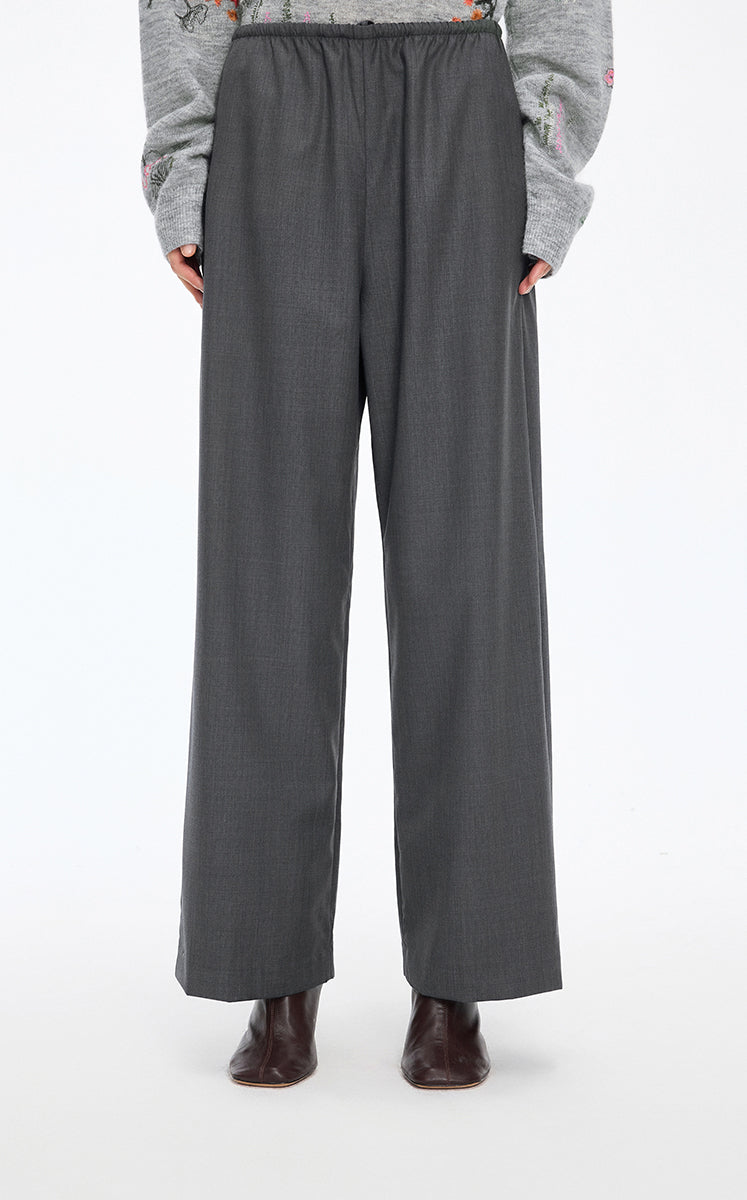 Pants / JNBY Wool-Blend Drawstring Trousers Grey