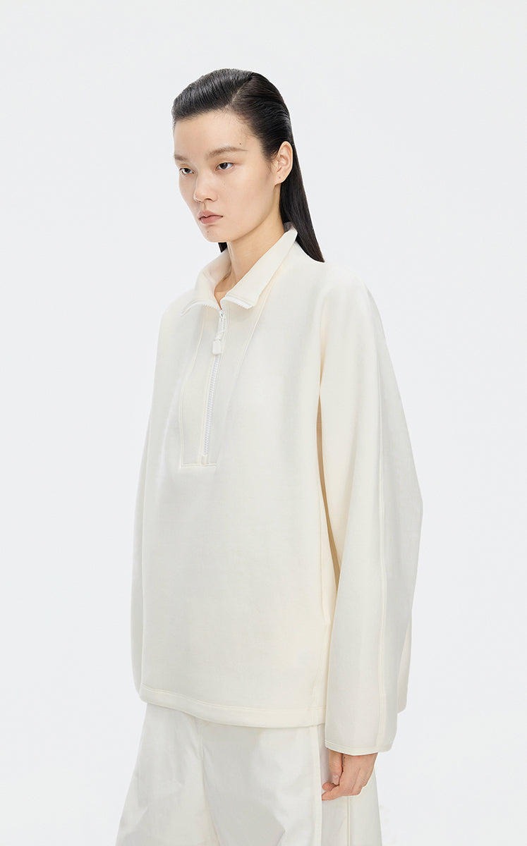 Sweatshirt / JNBY Half-Zip Stand Collar Pullover