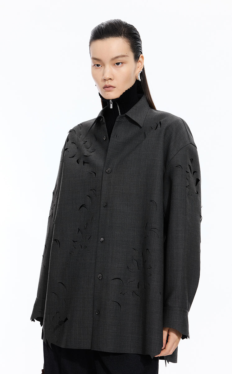 Jacket / JNBY Relaxed Wool Blend Cutout Jacket