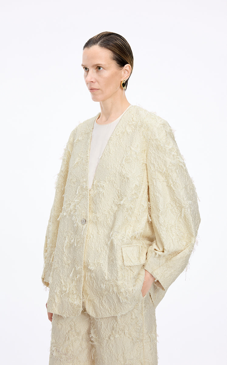 Blazer / JNBY Oversized 3D Jacquard Collarless Blazer