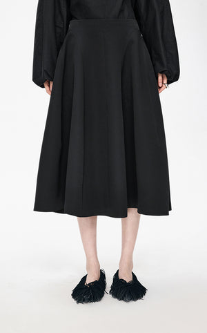 Skirt / JNBY Mid-Length Flared Waist Skirt black