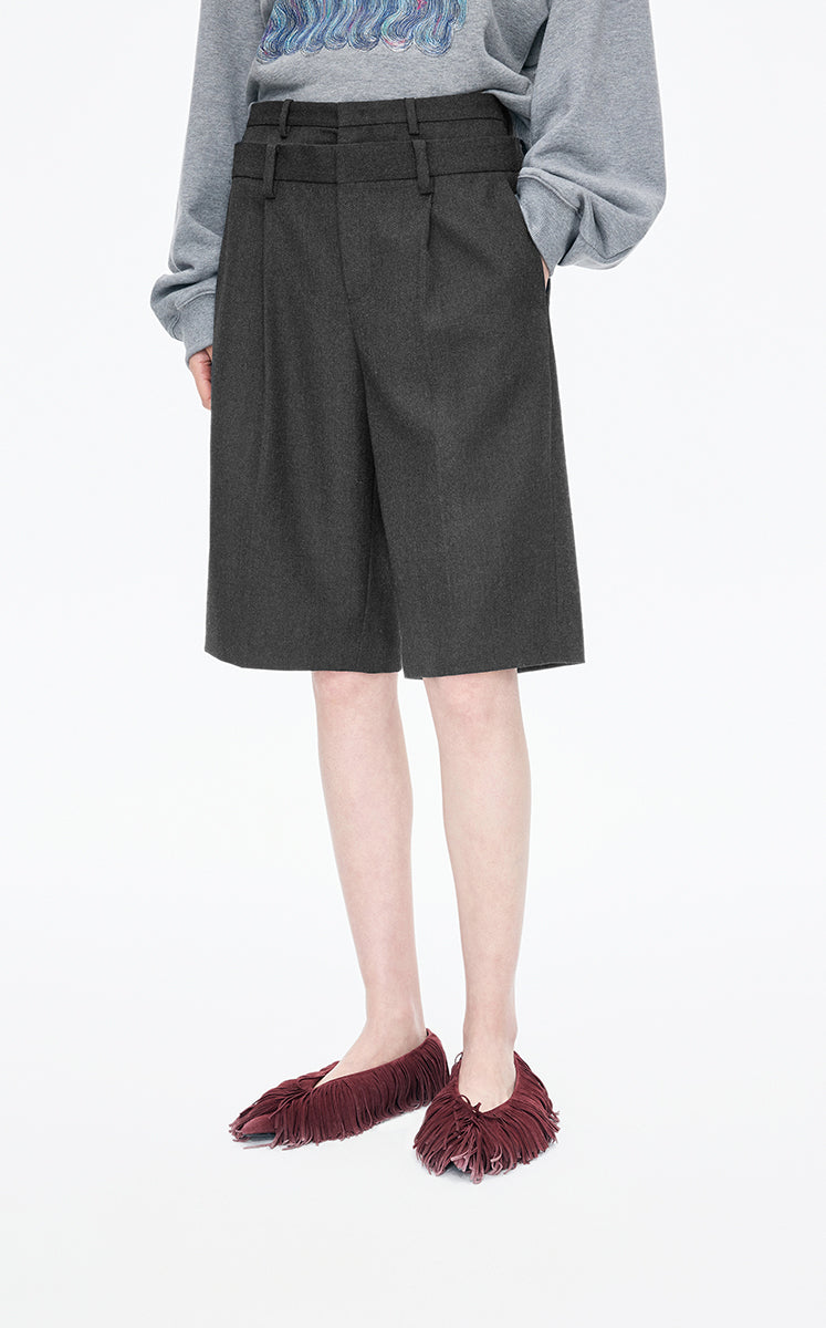 Pants / JNBY Straight-Leg Wool Blend Bermuda pants