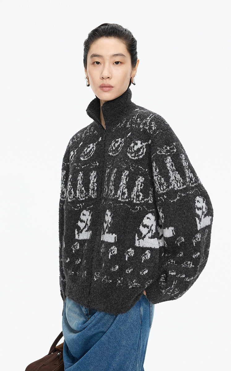 Sweater /(ESG)JNBY Icelandic Pattern Wool Blend Cardigan