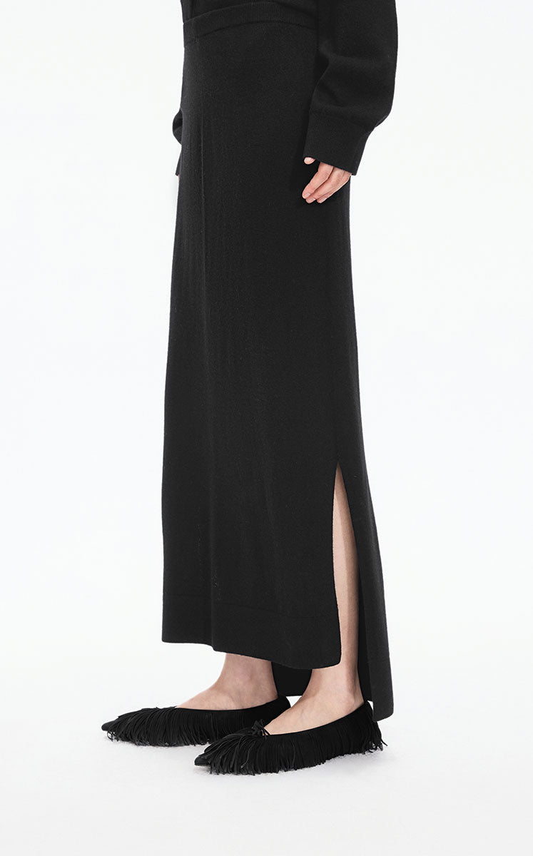 Skirt / JNBY H-Line Wool-Cashmere Long Skirt