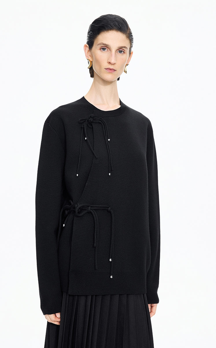 Sweater / JNBY O-Shape Mid-Length Wool Blend Cardigan
