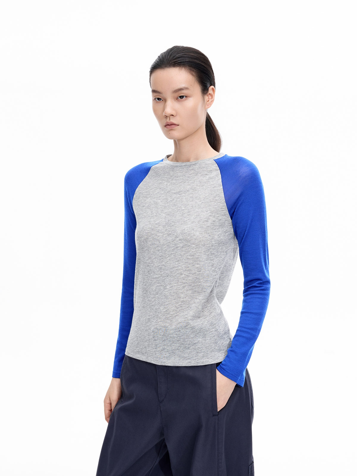 T-Shirt / JNBY Wool Blend Raglan Sleeve Top
