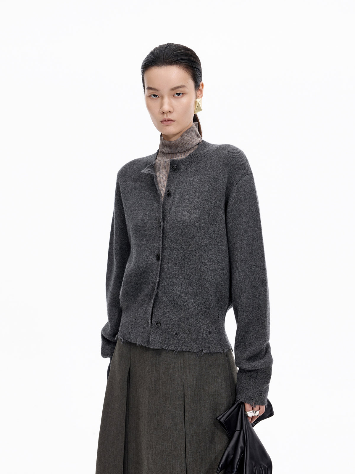 Cardigan / JNBY Wool Cashmere Blend Cropped Knit