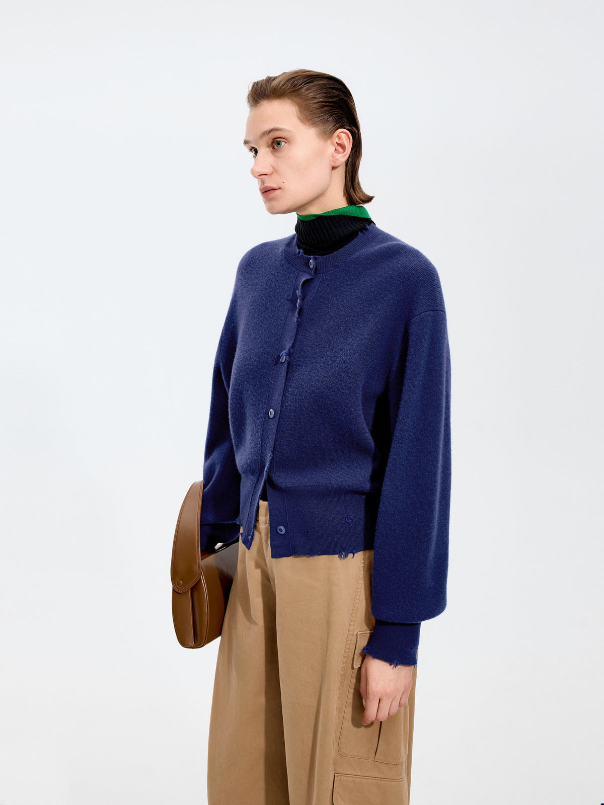 Cardigan / JNBY Wool Cashmere Blend Cropped Knit